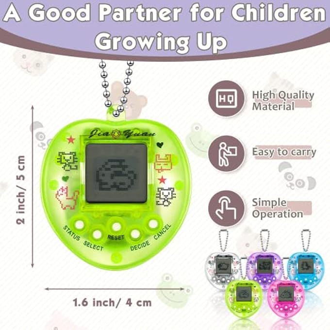 rayihni 5 PCS VIRTUAL PETS KEYCHAIN FOR KIDS ELECTRONIC DIGITAL PETS KEYCHAIN 168 PETS RETRO HANDHELD GAME MACHINE - Image 4